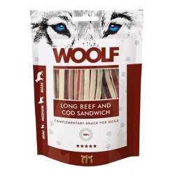 WOOLF LONG BEEF&COD SANDWICH przysmak dla psa 100g