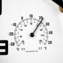 ZEGAR ŚCIENNY Z TERMOMETREM I HIGROMETREM BIAŁY 25 CM