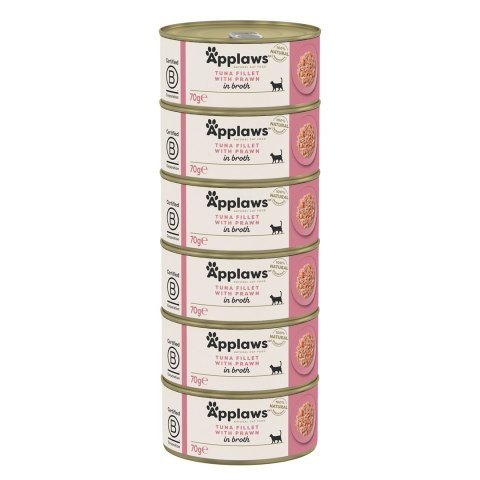 Applaws Cat Tin Tuna Fillet with Prawn 6x70g