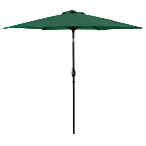 Duży parasol ogrodowy skośny łamany z korbą 6 żeber zielony 270 cm MultiGarden