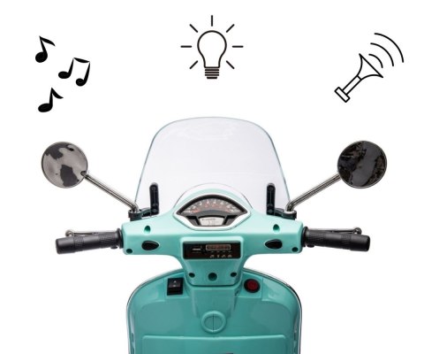 Pojazd na akumulator Vespa GTS Super miętowy Milly Mally