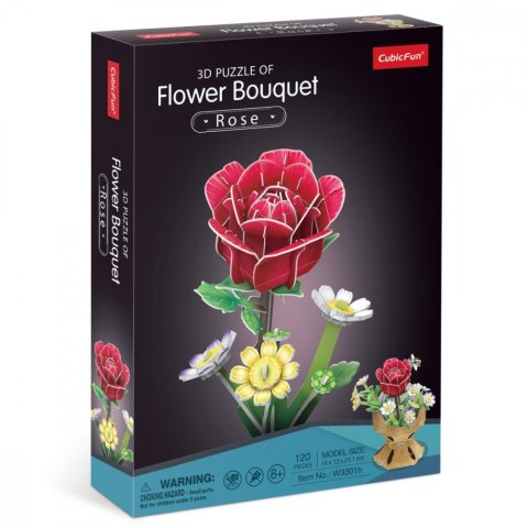 Puzzle 3D Bukiet kwiatów - Róże Cubic Fun