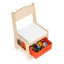 Zestaw mebli dla dzieci stolik + 2 krzesła tablica kredowa ECOTOYS