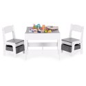 Zestaw mebli dla dzieci stolik + 2 krzesła tablica kredowa ECOTOYS
