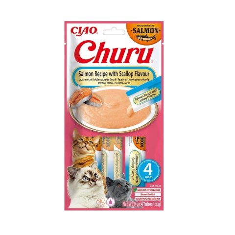 INABA CAT CHURU SALMON WITH SCALLOP 4x14g (56g)