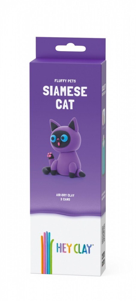 Masa plastyczna Hey Clay Figurka Puchate zwierzaki, Kot Syjamski Tm Toys