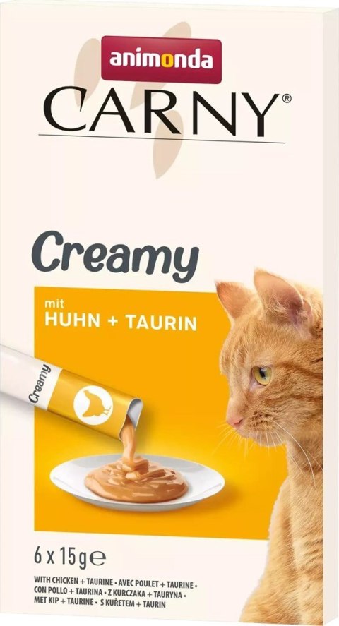 ANIMONDA Carny Creamy z kurczakiem + tauryna 6x 15g