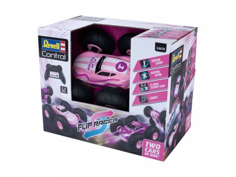Pojazd zdalnie sterowany RC Stunt Car Flip Racer - różowy Revell RC