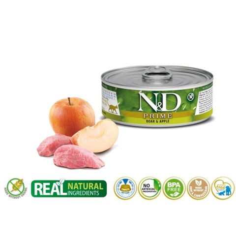 FARMINA N&D Prime Boar & Apple - mokra karma dla kota - 70 g