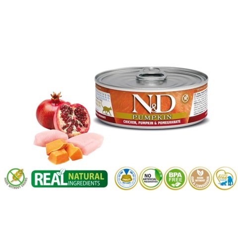 FARMINA N&D Pumpkin Chicken, Pumpkin & Pomegranate - mokra karma dla kot 70 g