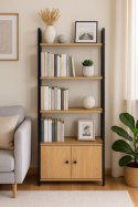 Regał loftowy industrialny z zamykaną szafką 4 półki ModernHome
