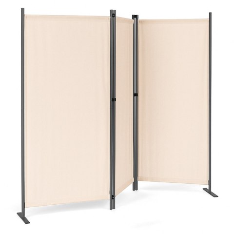 Składany parawan ogrodowy pokojowy 3-panelowy 167x164 cm beżowy MultiGarden