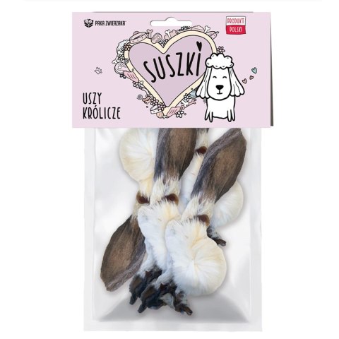Paka Zwierzaka suszki Uszy królicze z sierścią 4szt