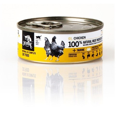 3Coty CHICKEN with hearts for Adult cats 80g