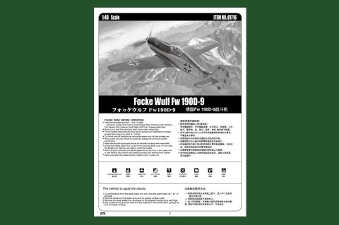 Model plastikowy Focke Wulf Fw 190D-9 Hobby Boss
