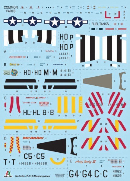 Model plastikowy P-51D Mustang Aces 1/72 Italeri