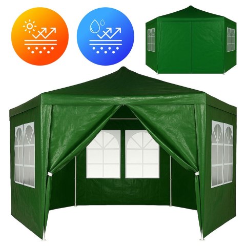 Namiot pawilon ogrodowy handlowy 2x2x2 m z oknami zielony MultiGarden