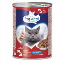 PREVITAL wołowina-wątróbka kawałki w sosie dla kota 415g x 2szt