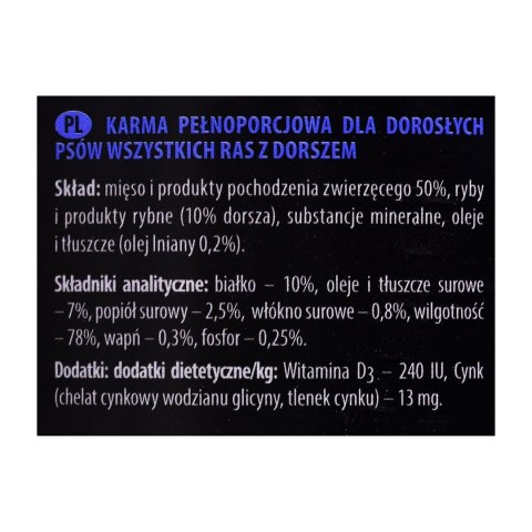 DOLINA NOTECI Piper Animals z dorszem - mokra karma dla psa - 800g