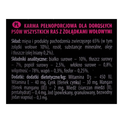 DOLINA NOTECI Piper Animals z żołądkami wołowymi - mokra karma dla psa - 800g