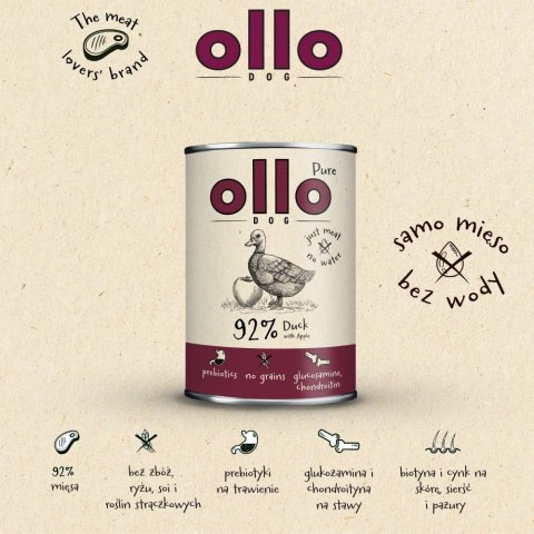 Ollo Pure Kaczka z Jabłkiem 400g