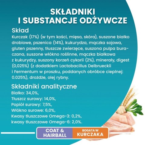 PURINA One Bifensis Coat & Hairball Kurczak - sucha karma dla kota - 800 g