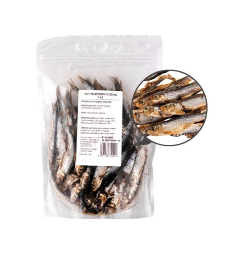 PETITTO Szprotki suszone przysmak dla psa 1kg