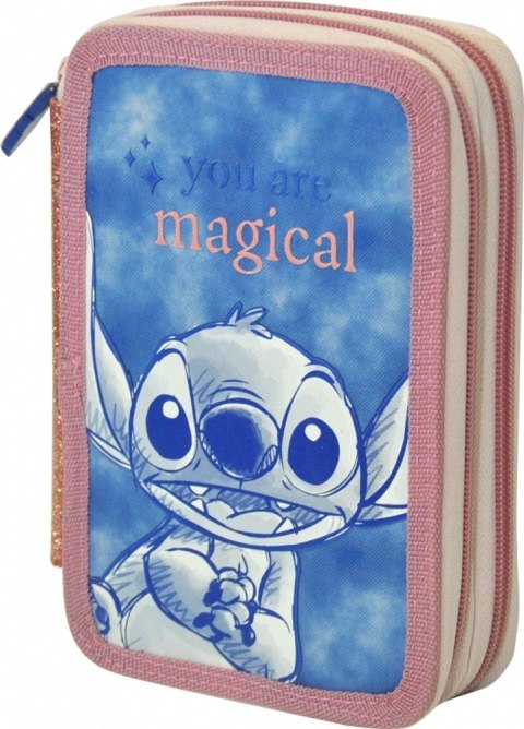 Piórnik dwukomorowy Stitch z wyposażeniem Kids Euroswan
