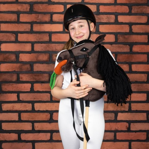 Zestaw Skippi - Hobby Horse Gniady - Derka i nauszniki - czerwona i czarna