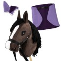 Zestaw Skippi - Hobby Horse Gniady - Derka i nauszniki - wrzos i śliwka