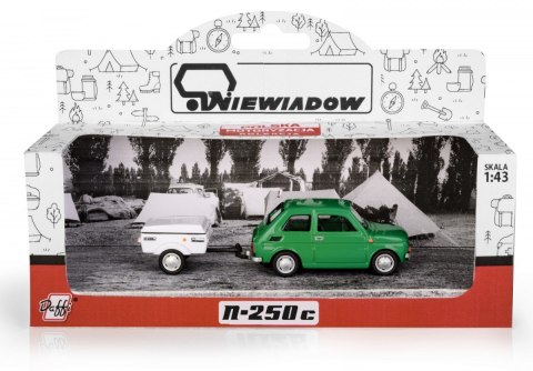 Zestaw Fiat 126p + przyczepa Niewiadów krótka, zielony Daffi