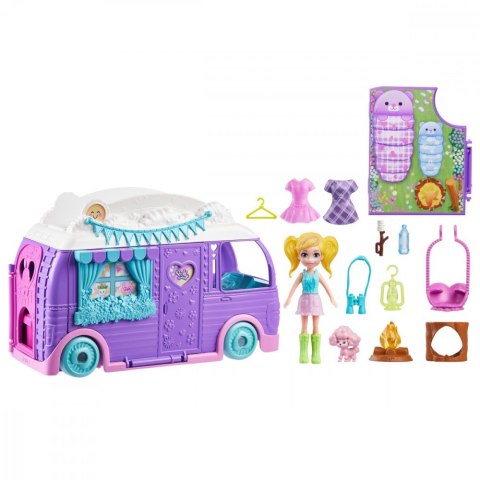 Zestaw figurek Polly Pocket Glampingowy Van Kamper + laleczka Mattel