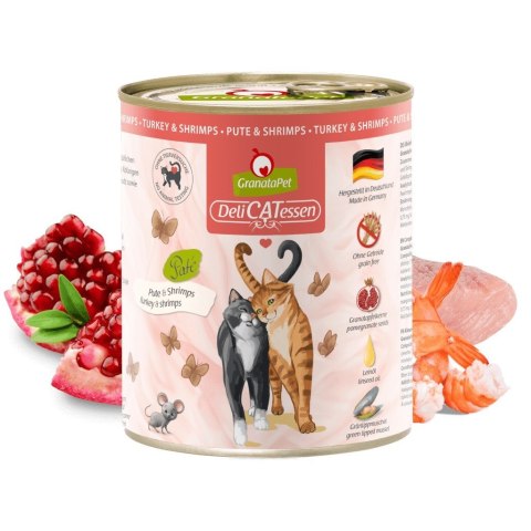 GranataPet DeliCatessen indyk i krewetki mokra karma dla kota 800g