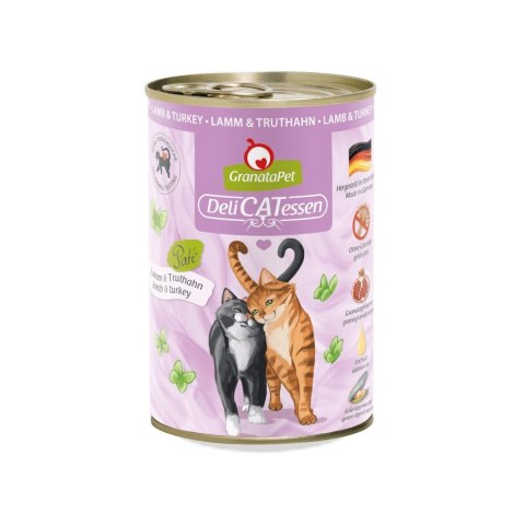 GranataPet DeliCatessen jagnięcina i indyk mokra karma dla kota 400g