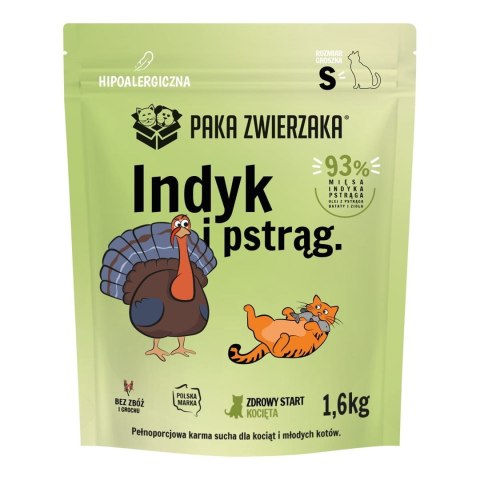 Paka Zwierzaka Indyk z pstrągiem kocięta "S" 1,6kg