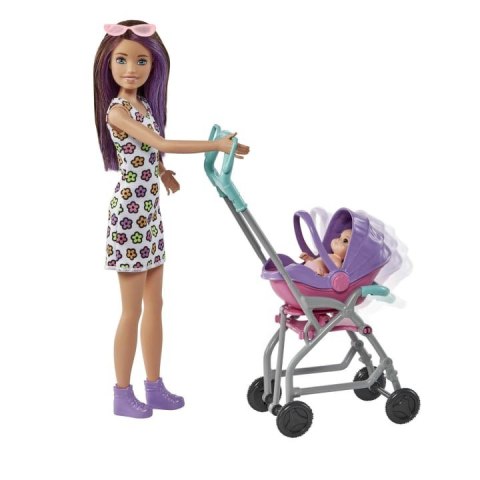Lalka Barbie Opiekunka Skipper Wózek + bobas Zestaw Mattel