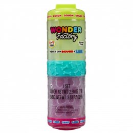 Masa plastyczna Wonder Factory Never Dry Dough limonkowy, różowy MGA