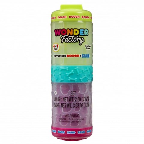 Masa plastyczna Wonder Factory Never Dry Dough limonkowy, różowy MGA
