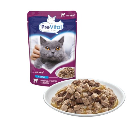 PREVITAL cielęcina w sosie dla kotów 100g.