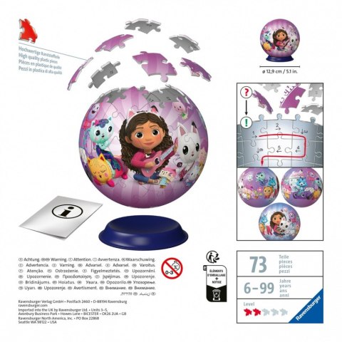 Puzzle 3D Kula 72 elementy Koci Domek Gabi Ravensburger Polska
