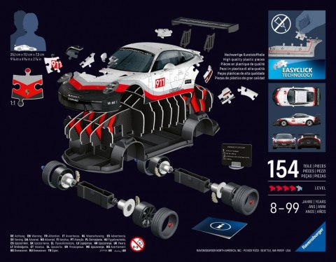 Puzzle 3D Samochód Porsche 911 GT3 Cup Ravensburger Polska