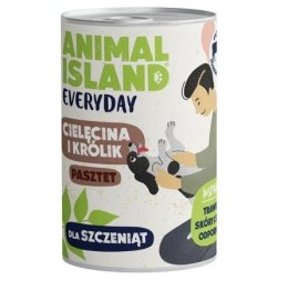 ANIMAL ISLAND Everyday cielęcina i królik dla szczeniąt puszka 400g