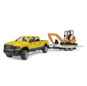 Auto Dodge RAM 2500 Service z przyczepką i mini koparką BRUDER