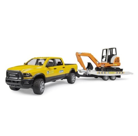 Auto Dodge RAM 2500 Service z przyczepką i mini koparką BRUDER