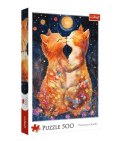 Puzzle 500 elementów Koty pocałunek w świetle księżyca Trefl