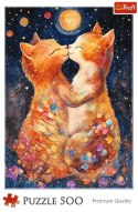 Puzzle 500 elementów Koty pocałunek w świetle księżyca Trefl
