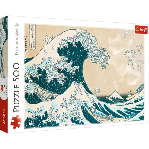Puzzle 500 elementów Wielka kocia fala Trefl