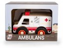 Drewniane auto z oponami Ambulans Daffi