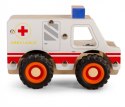 Drewniane auto z oponami Ambulans Daffi
