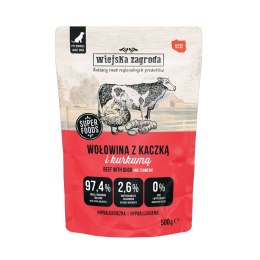 Wiejska Zagroda Wołowina z kaczką karma mokra dla psa 500g